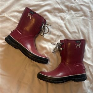 BOGS Red Rain Boots w/ dog
